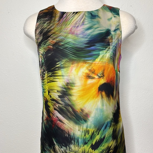 Ted Baker size 1 colorful Abstract Midi sheath Dress - Picture 4 of 12